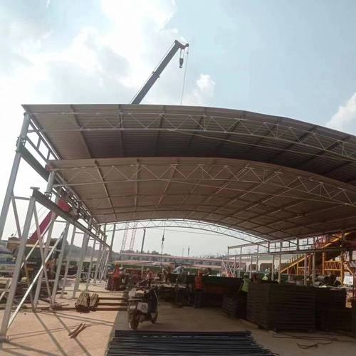 钢筋棚轨道式活动加工棚双层推拉中铁中建管片钢结构雨棚】批发
