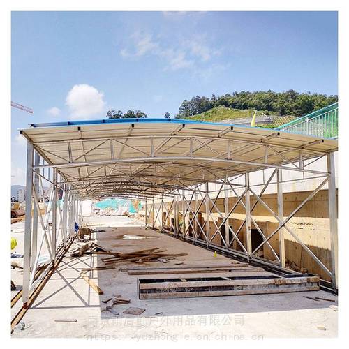 推拉式简易钢筋棚   定型化钢筋加工棚厂家  工地双层
